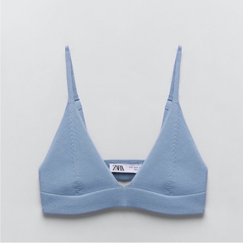 Zara blue bra top size Small